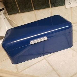 Culinary Couture blue metal bread box